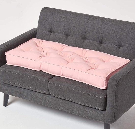 Coussin d'assise long pour canapé 2 places avec housse en coton, rose,  coussin... | bol