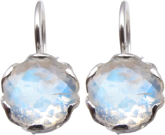 Natuursieraad -  925 sterling zilver blauwe maansteen oorhangers oorbellen - luxe edelsteen sieraad - handgemaakt