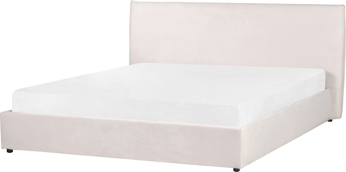 BELIANI LAVAUR - Bed met opbergruimte - Gebroken wit - 180 x 200 cm - Fluweel