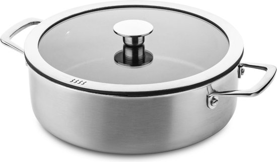 Le Creuset Signature braadpan 3,3 liter ø 22 cm gietijzer Flint | Oldenhof