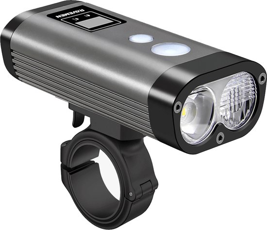 Ravemen PR1400 fiets koplamp USB oplaadbaar DuaLens HiLo beam met display, afstandsbediening en powerbankfunctie – 1400 lumen