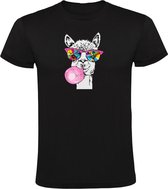 Lama maakt een bel van kauwgom Heren T-shirt - dieren - eten - hip - bril - kauwen - alpaca - dierendag - verjaardag - grappig