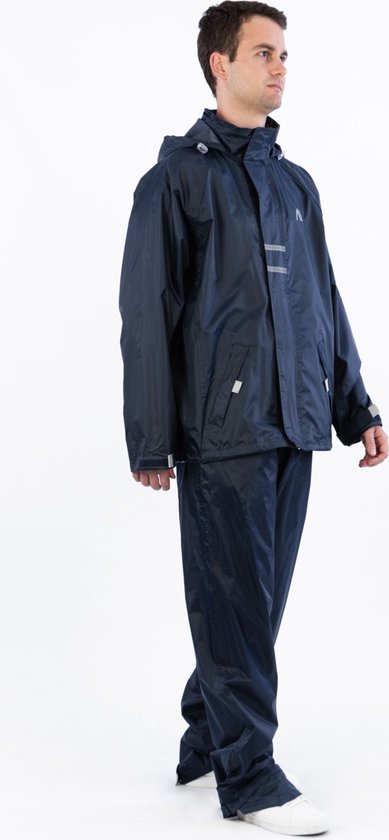 Ralka Regenpak Waterdicht en Ademend - Senior - Reflectie - Zwart - M