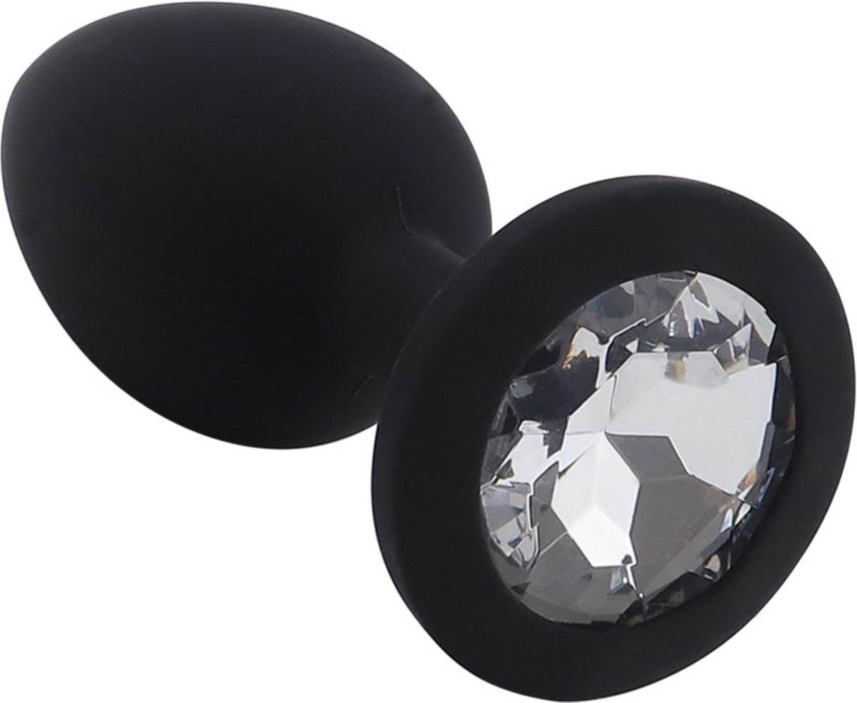 Goedkoopste Banoch - Buttplug Penumbra White Large - Siliconen buttplug Zwart - Diamant steen - Wit