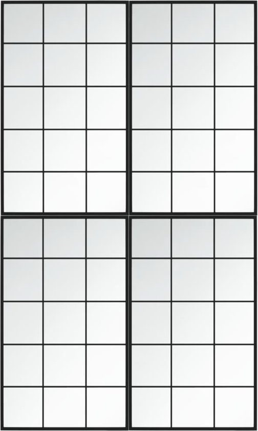 vidaXL - Wandspiegels - 4 - st - 100x60 - cm - metaal - zwart