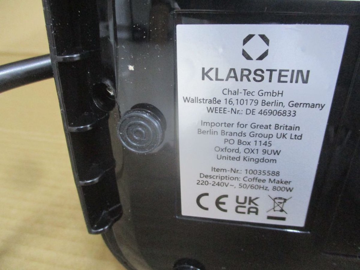 Klarstein Arabica Coffee Machine with Filter - Filter Coffee Machine, 800 Watt, EasyTouch Control, 1.2 L, Up to 12 Cups, with Permanent Filter, Red/Black