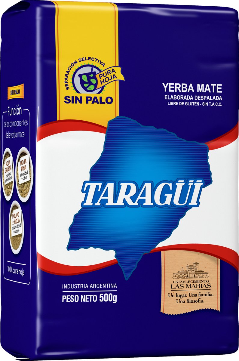 Taragui Sin Palo - Yerba Mate Thee zonder Steeltjes - Mate Thee despalada - Kruiden Thee uit Argentinië