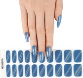 Gel Nail Wraps – Gel Nagel Wraps – Gel Nail Stickers – Gel Nagel Folie - UV lamp - Glitter Stripe Light Blue