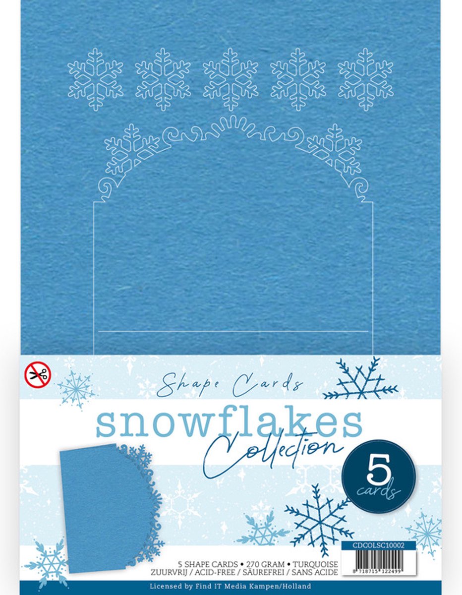 Card Deco Snowflake Collection - Shape Card Turquoise