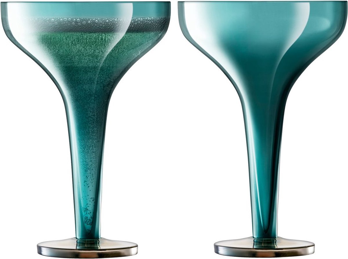 L.S.A. - Epoque Champagne Glas 150 ml Set van 2 Stuks - Glas - Blauw