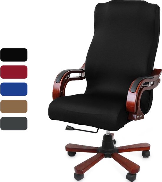 Zwarte bureaustoelhoes velvet (het verkochte artikel betreft de hoes, de stoel is niet in de prijs inbegrepen)
