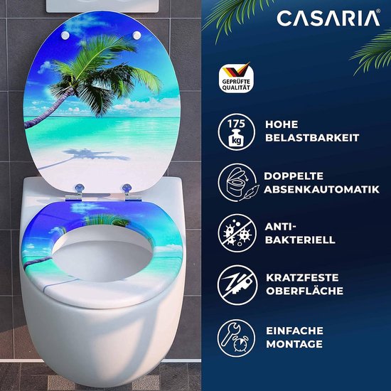 Wc-bril Toiletbril Sluitingsmechanisme MDF Metalen Scharnieren RVS Houten Toiletzitting Zwart