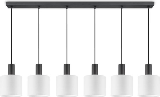 Home Sweet Home hanglamp Bling - verlichtingspendel Xxl Beam 6L inclusief lampenkap 20/20/17cm - pendel lengte 150.5 cm - geschikt voor E27 LED lamp - Pendellamp geschikt voor woonkamer, slaapkamer, keuken - Wit