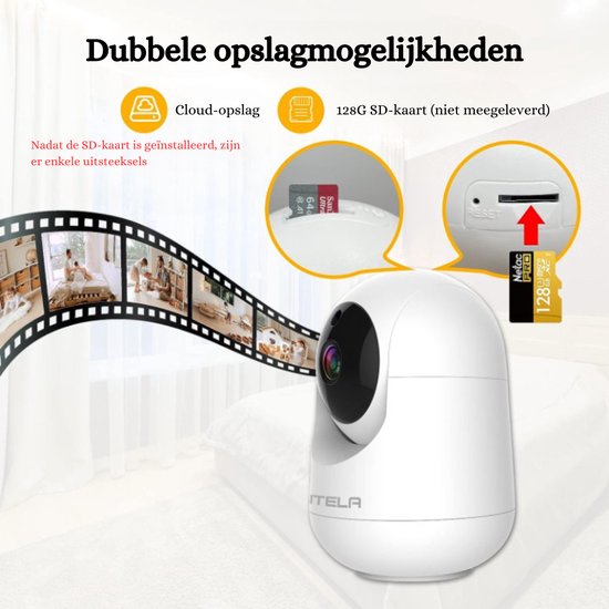 ANTELA Bewakingscamera voor binnen, 2,4 GHz/5 GHz, 1080P