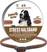 Stresshalsband hond Bruin - Anti stress middel voor honden - Feromonen - anti stress hond - kalmerend en rustgevend - tegen stress, angst en agressie bij honden