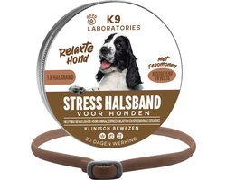 Stresshalsband hond Bruin - Anti stress middel voor honden - Feromonen - anti stress hond - kalmerend en rustgevend - tegen stress, angst en agressie bij honden