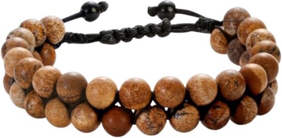 WOODSTAR (BLACK MAMBA) Men's Steel and Wood Bracelet, Fashion Jewellery for Men, Adjustable Bracelet, Black, B19-006, Il bracciale può essere regolato su misura, Wood Alloy Steel Stainless Steel