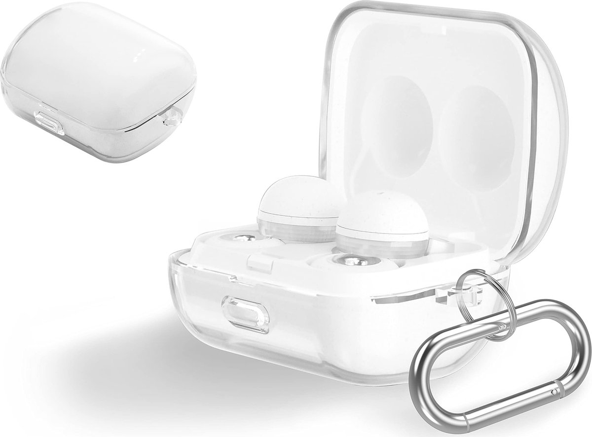 YONO Soft Case geschikt voor Sony Linkbuds WF-L900 - Hoesje met Clip - Transparant