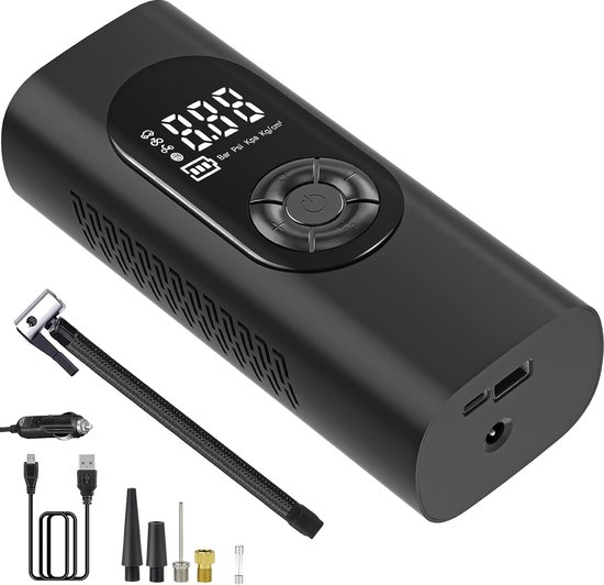 Fuegobird- Pompe électrique - Compresseur d'air portable - Petite pompe à pneu - Pompe à vélo pour la route