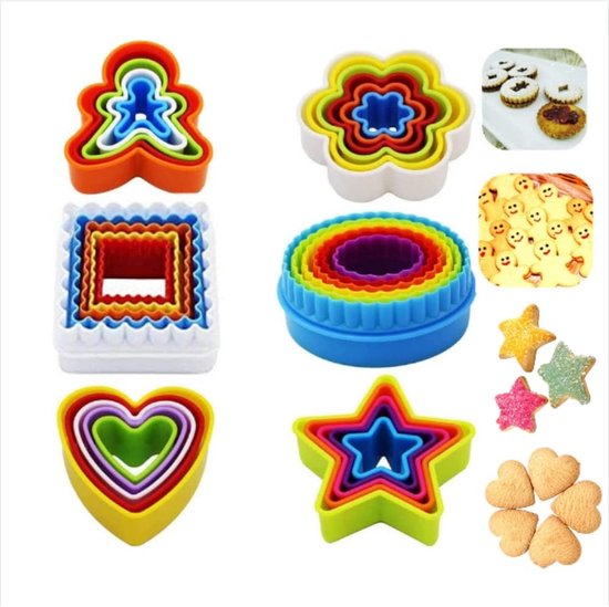 Set De 3 Emporte-pièces Carrés En Plastique Alimentaire - Pour Biscuits, Fondant, Gelée - Livré Avec Grattoirs, Tailles Différentes, Facile à Nettoyer