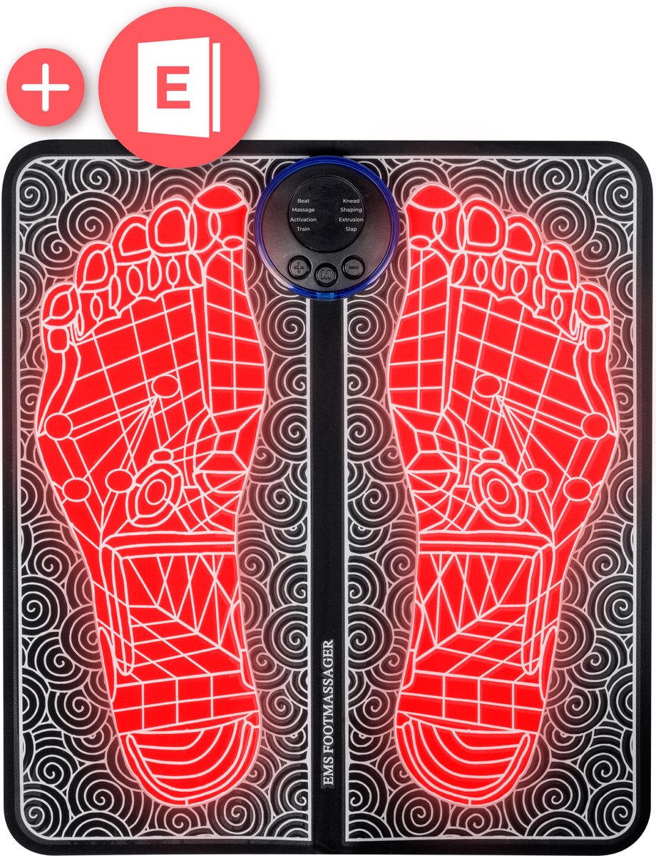 Nuvance - Voetmassage Apparaat met Bediening - EMS Massage Mat - Stimuleert Bloedsomloop - Massageapparaten - Draadloos - 152 Standen - Zwart op Prijzenvolger.com