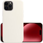 Hoes Geschikt voor iPhone 15 Pro Hoesje Cover Siliconen Back Case Hoes - Wit
