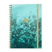 Lannoo Graphics - Diary Planner 2024 - Agenda Planner 2024 - Wire-O - TEXTURES - Pacific Sea - 7d/1p & Notes - 4Talig - A5