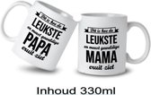 Bedrukte Beker Set  - Papa - Mama - Koffie - Thee -Verjaardag - Mok - Geschenk - Vaderdag - Moederdag  - Gepersonaliseerde - Cadeau - Spreuken -Spreuk - Quote -Tekst - Handgemaakt