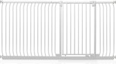 Assortiment de barrières de sécurité Safetots Extra High Elite , 198 cm - 207 cm (69 options disponibles), Wit mat, Extra haut 100 cm de hauteur, barrière d'escalier sans Embouts , barrière bébé pour Portes, couloirs et pièces, barrière de sécurité