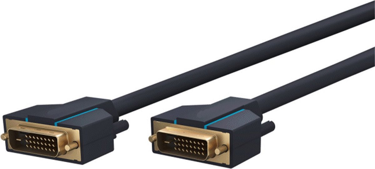 DVI-D Monitorkabel - Dual Link - DVI-D 24+1-pins naar DVI-D 24+1-pins - 5m - Blauw
