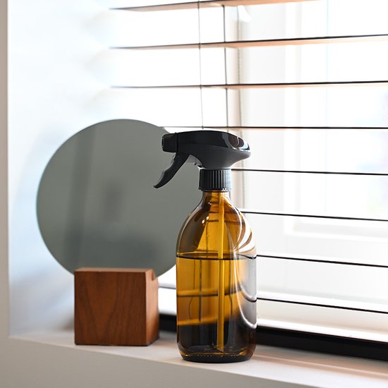 Pulvérisateur de plantes | Verre ambré 500 ml | avec buse de pulvérisation noire | arroseur de plantes