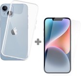 Cazy Soft TPU Pack / Hoesje + Screenprotector - Geschikt voor iPhone 15 - Flexibel hoesje - Inclusief Tempered Glass - Perfecte pasvorm - Geschikt voor iPhone 15 - Transparant