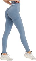 Sportchic - Leggings de sport femme - Taille haute - Bande élastique - Squatproof - Anti-transpiration - Pantalons de course - Leggings shape - Tiktok Legging - Fitness Legging - Leggings de sport - Booty Scrunch - Blauw - M