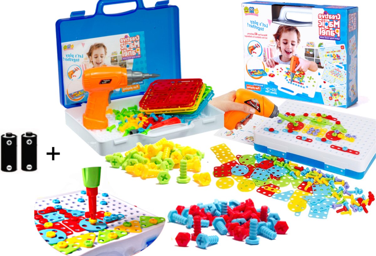 Mosaique Enfant Jeux Enfant 3 Ans - Montessori Jeu Construction Puzzle 3D  Jouet Éducatifs Perceuse Créatif Jouet à Visser Jeu