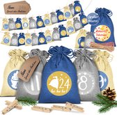 Adventskalender zakjes om te vullen, stoffen kerstkalender 2025