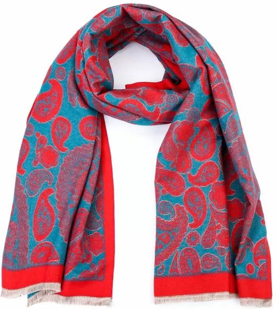 Bijoutheek Sjaal (Fashion) paisley motief (185cm x 62cm) Blauw