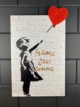 Limited edition banksy artwork schilderij op aluminium 90x60cm