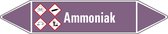 Ammoniak base leidingmarkering op vel - basen 75 x 17 mm - 8 per vel