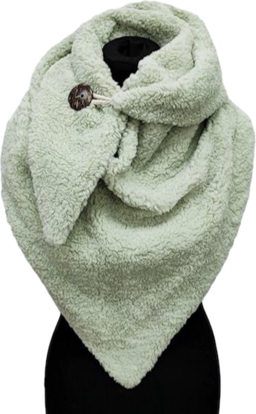 Driehoekige Sjaal - Teddy - Dikke Kwaliteit - Groen - 160 x 80 cm (232210#)