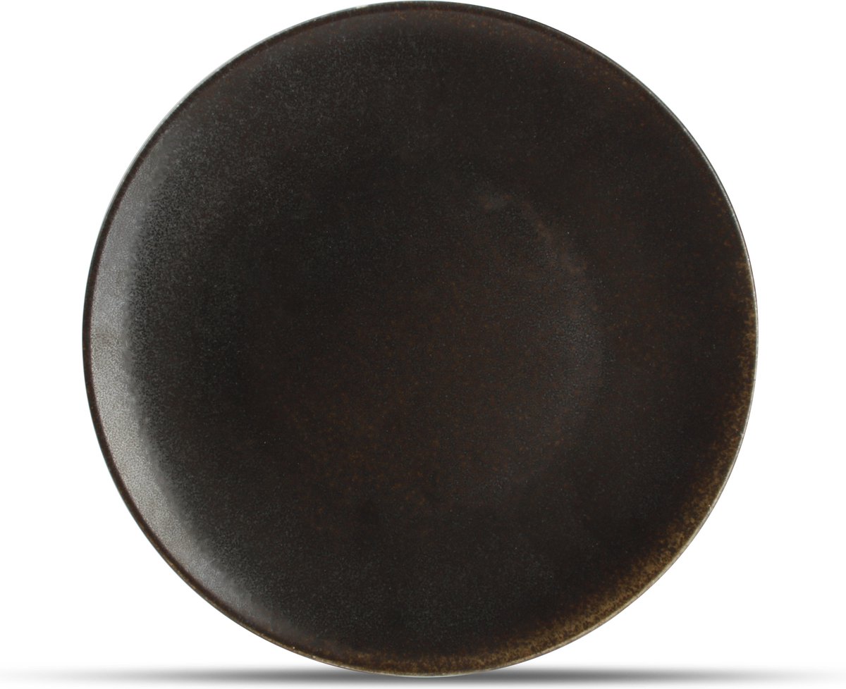 Bonbistro Plat bord 27cm bruin Ash (Set van 6)