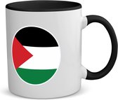 Akyol - palestina vlag koffiemok - theemok - zwart - Palestina - mensen die liefde willen geven aan palestina - degene die van palestina houden - supporten - oorlog - verjaardagscadeautje - gift - geschenk - kado - 350 ML inhoud