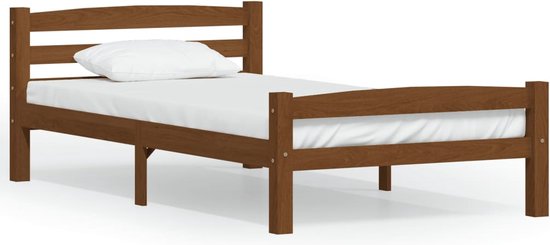 vidaXL-Bedframe-massief-grenenhout-honingbruin-100x200-cm