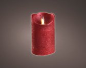 LED kaars/stompkaars kerst rood 12 cm flakkerend - Kerst diner tafeldecoratie - Home deco kaarsen