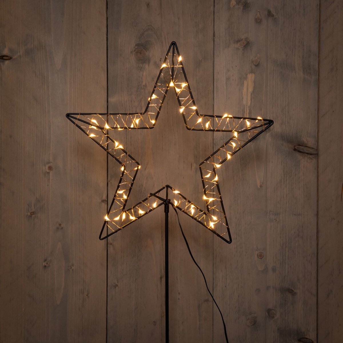 B.O.T. Outdoor Black Star On Stick 31,5X100 cm50Led Classic kerstve...
