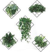 6 stuks staande 3D groene planten muurstickers, wandsticker, hangende wijnstok muurstickers, zelfklevende groene plantenmuurstickers, voor slaapkamer, woonkamer, kantoor, keuken