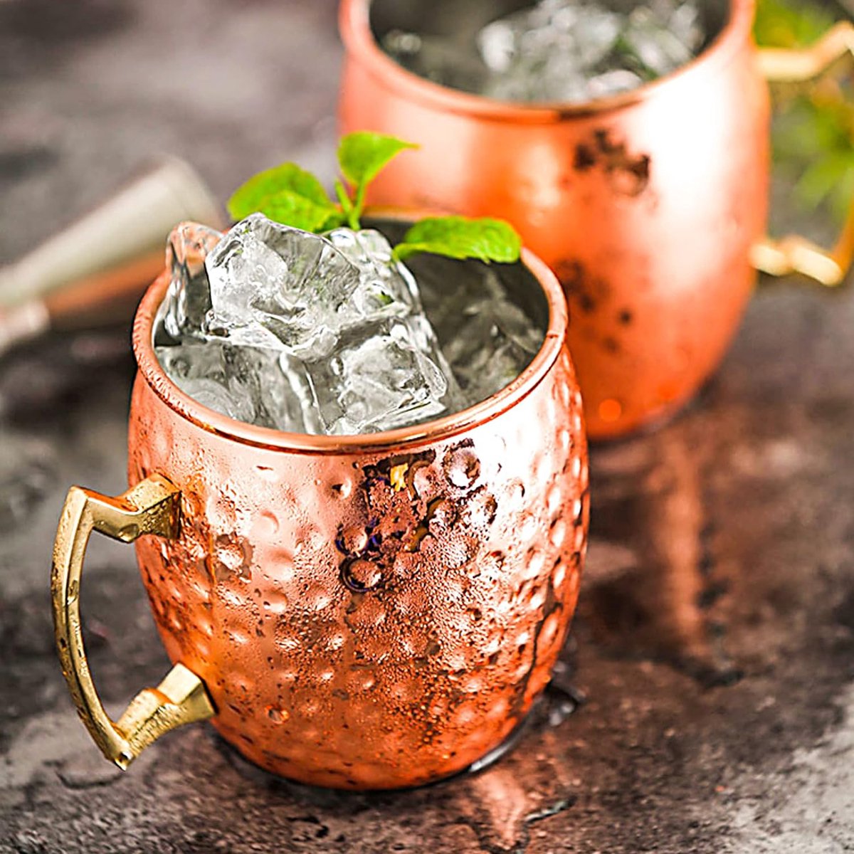 Moscow Mule Copper Mugs, Set of 4 Moscow Mule Cups, Copper Coated Moscow Mule Copper Mugs, Set of 4 Moscow Mule Cups, Copper Coated