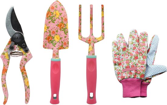 Ensemble d'outils de jardin, 4 pièces cadeaux de jardinage pour femmes,  cisailles de