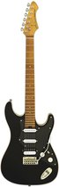 Aria 714-DG BK - Aria pro 2 tribute collectie zwarte elektrische gitaar