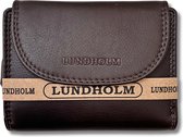 Lundholm portefeuille femme avec rabat marron RFID - Portefeuille en cuir pour femme avec protection anti-skim - cadeaux pour femmes avec portefeuille rabattable pour femme