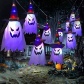 Equivera Geesten met Heksenhoed - Met LED licht - 5 Stuks - Halloween Decoratie - Halloween Verlichting - Halloween Versiering - Halloween Decoratie Buiten - Halloween Decoratie Licht